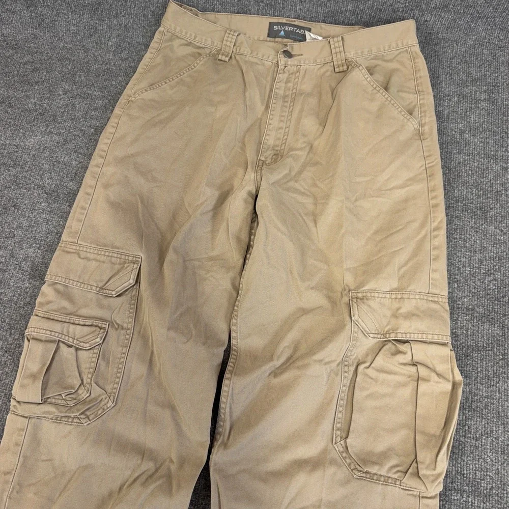Vintage Levis Silvertab Cargo Pant Men 34x32 Carpenter Skater Baggy Wide Leg